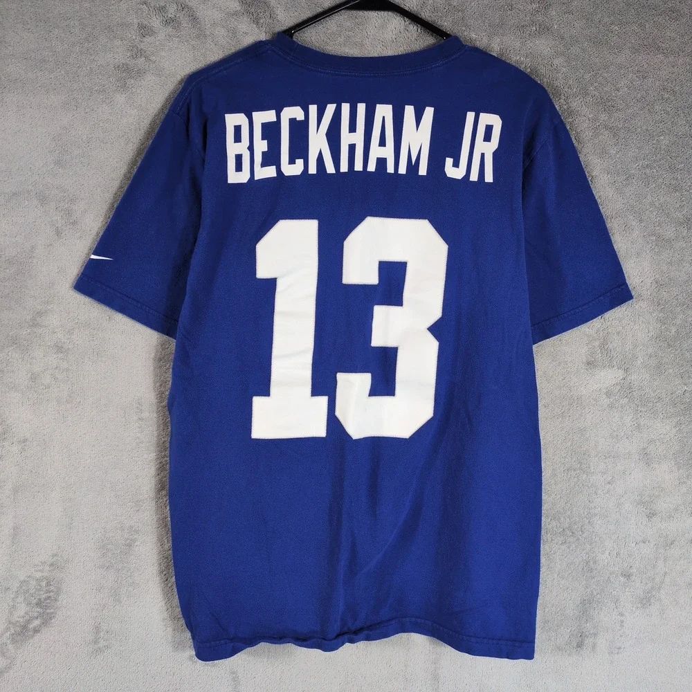 Nike New York Giants Odell Beckham Jr 13 Player T-Shirt Blue Mens Large